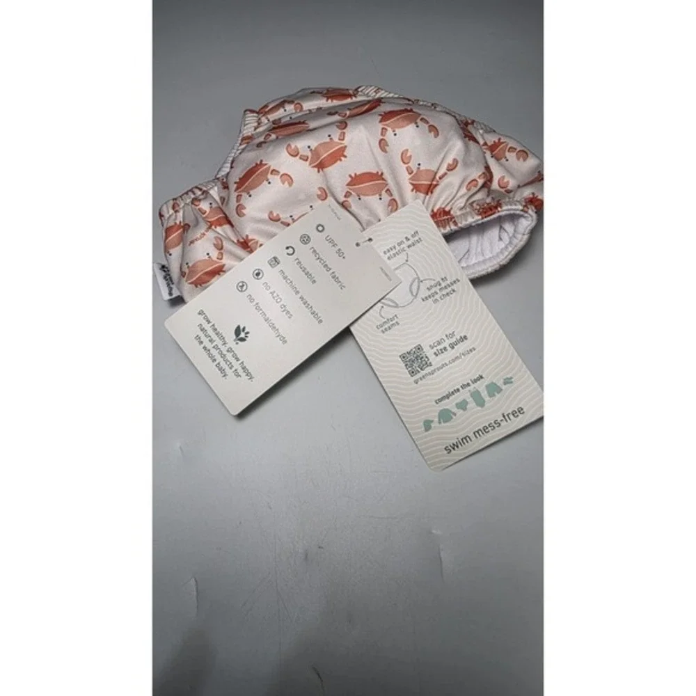 Green Sprouts Eco Pull Up Reusable Crab Swim Diaper 6 Months‎ 14-18lbs UPF
